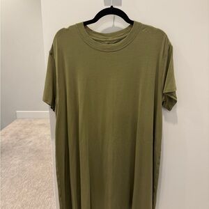 Lululemon All Yours Olive Green T-Shirt Dress
